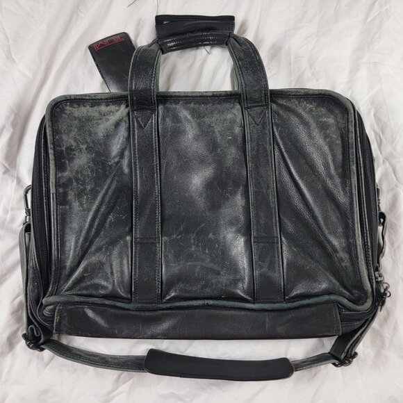 Tumi Alpha Black Leather Expandable Organizer Briefcase Bag - Picture 2 of 9